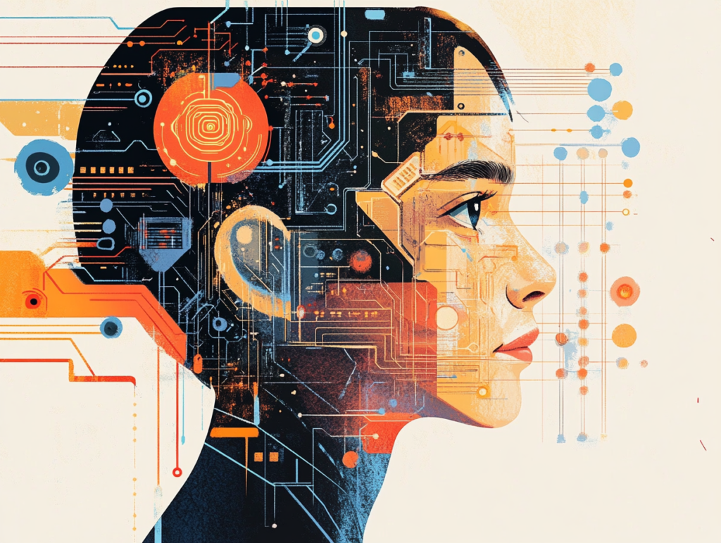Illustration de technologies numériques et d'objets connectés