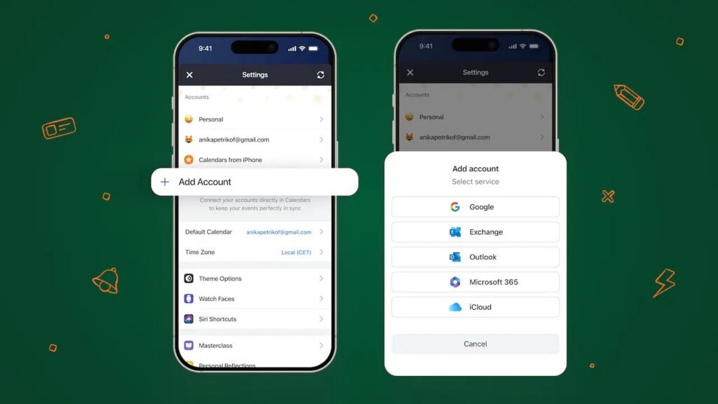 Application Agenda Google ouverte sur un smartphone, avec plusieurs calendriers colorés et les événements de la semaine